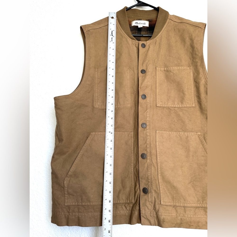 Madewell Flannel-Lined Canvas Workwear Vest size XL NWOT - Picture 10 of 10